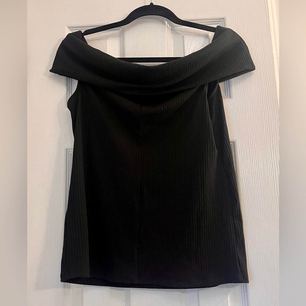 A New Day Elegant Soft Black Off-Shoulder Top,Large. Sexy!